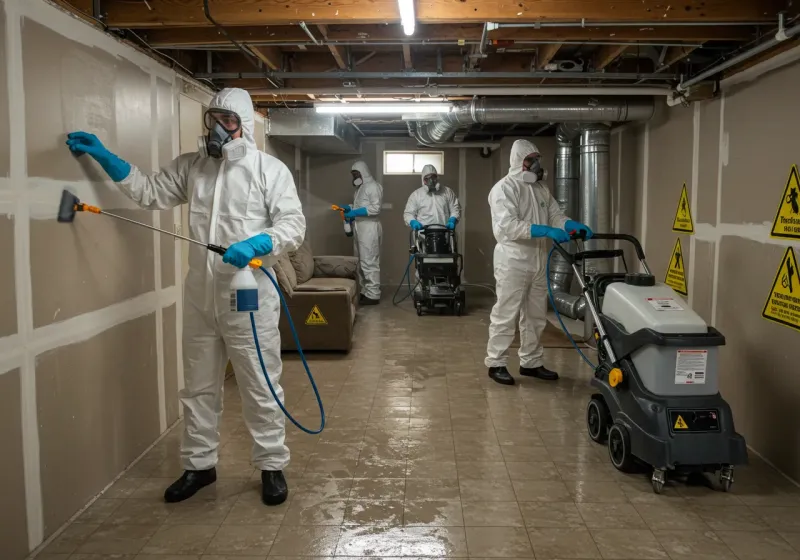 Basement Moisture Removal and Structural Drying process in Birch Run, MI